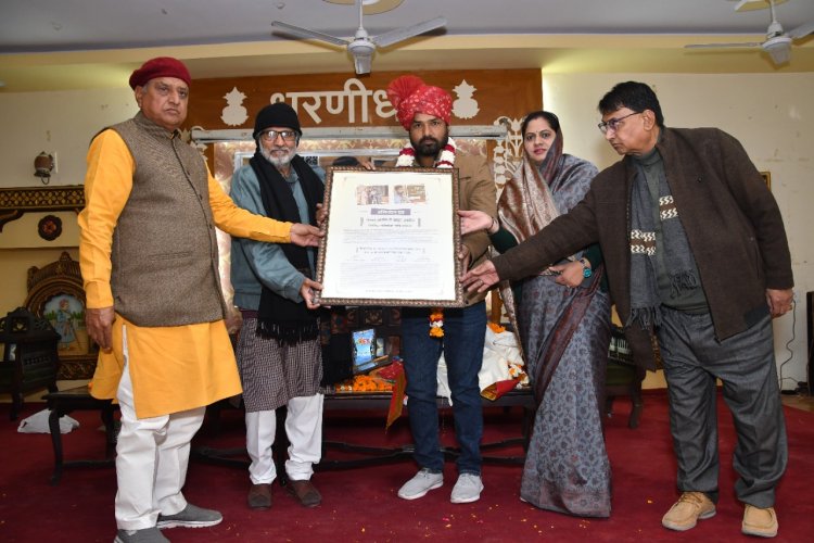 युवा पुरस्कार से सम्मानित आशीष पुरोहित का 121 संस्थाओं ने किया भव्य नागरिक अभिनंदन